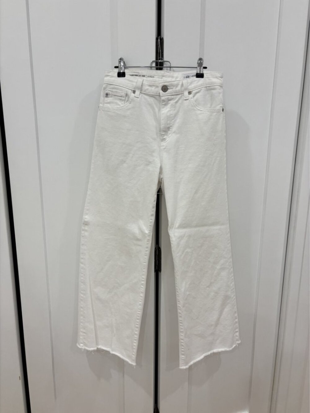 AG Saige Wide Leg Crop Jeans in White Size 26